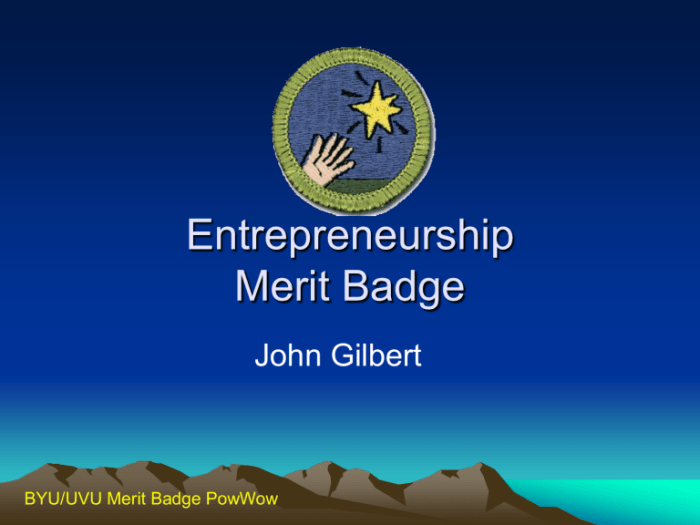 Entrepreneurship merit badge business plan