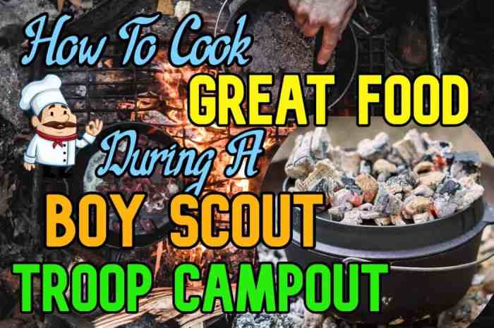 Outdoor cooking equipment for scouts