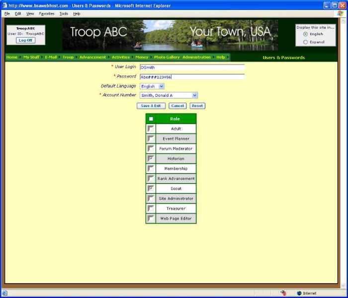 Troop troopwebhost host web scout