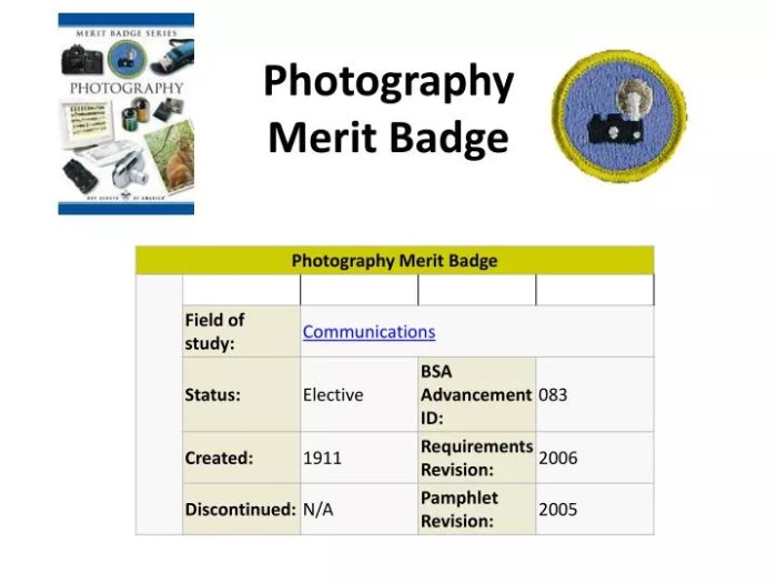 Photography badge merit ppt powerpoint presentation