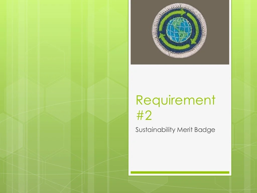 Sustainability merit badge