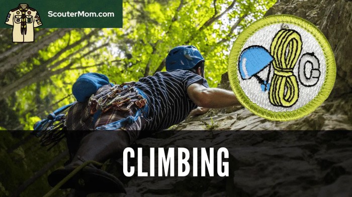 Climbing merit badge safety