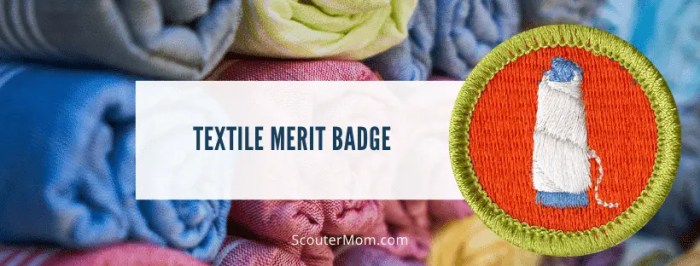 Textile merit badge materials