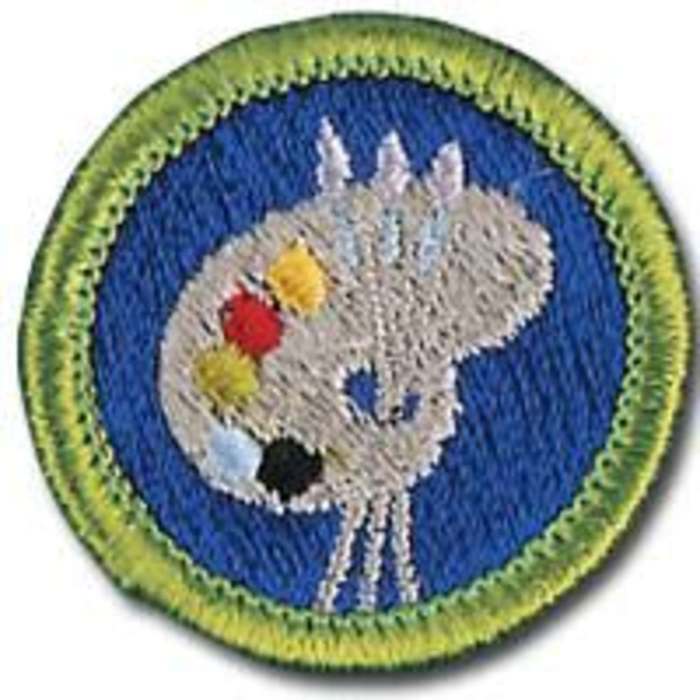 Merit badge scouts arts graphic boy type