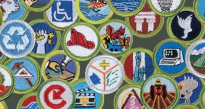 Textile merit badge materials