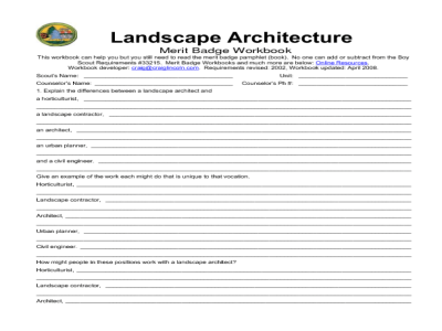 Landscape architecture merit badge projects