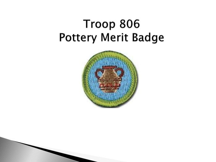 Narrow badge 1936 merit bsa border type pottery